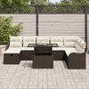 vidaXL Conjunto de Sof&aacute; de Jardim 9 pcs Castanho Rattan Sint&eacute;tico