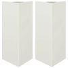 vidaXL Vaso/floreira de jardim triangular 2pcs 40x34,5x75cm a&ccedil;o branco