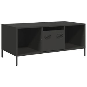 vidaXL Mesa de centro 101,5x50x43,5 cm a&ccedil;o laminado a frio preto