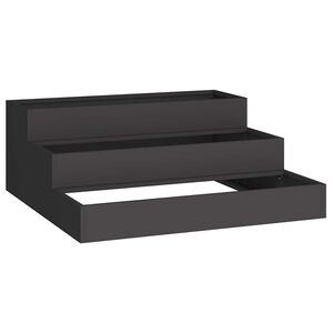 vidaXL Vaso de Jardim Preto 90 x 90 x 35 cm A&ccedil;o laminado a frio