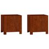 vidaXL Vasos/floreiras c/ pernas 2 pcs 30x30x30 a&ccedil;o corten enferrujado