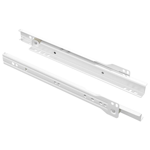 vidaXL Corredi&ccedil;a de Gaveta 2 pcs Branco 250 mm A&ccedil;o