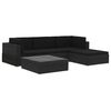 vidaXL 5 pcs conjunto lounge de jardim c/ almofad&otilde;es vime PE preto