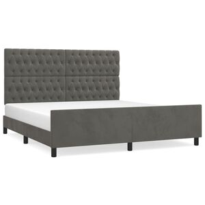 vidaXL Estrutura de cama c/ cabeceira 180x200cm veludo cinzento-escuro