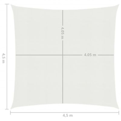 vidaXL Para-sol estilo vela 160 g/m² 4,5x4,5 m PEAD branco
