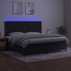 vidaXL Cama box spring c/ colch&atilde;o/LED 200x200 cm veludo preto