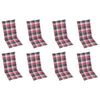 vidaXL Cadeiras de jardim reclin&aacute;veis c/ almofad&otilde;es 8 pcs teca maci&ccedil;a