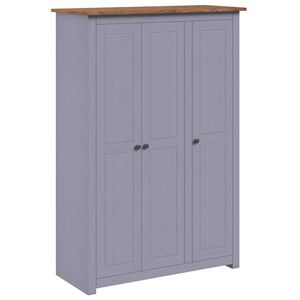 vidaXL Roupeiro com 3 portas cinzento 118x50x171,5 cm pinho Panam&aacute;