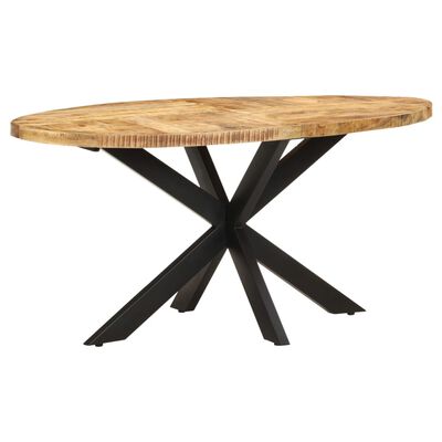 vidaXL Mesa de jantar 160x90x75 cm madeira de mangueira áspera