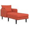 vidaXL Chaise longue grande Laranja Vermelho Tecido de veludo c&ocirc;tel&eacute;