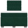 vidaXL Cama boxspring com colch&atilde;o 120x200 cm veludo verde-escuro