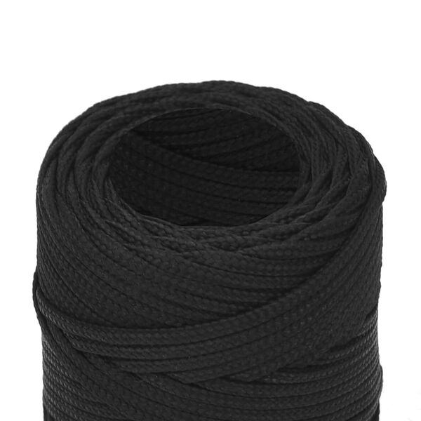 vidaXL Corda de barco 2 mm 25 m polipropileno preto completo