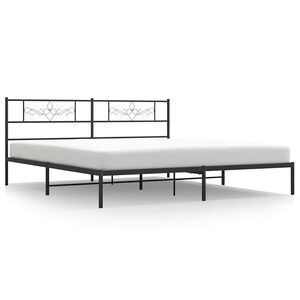 vidaXL Estrutura de cama com cabeceira 193x203 cm metal preto