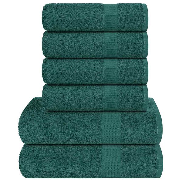 vidaXL 6pcs Conjunto de toalhas FROGN 360 g/m&sup2; verde