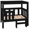 vidaXL Cama para c&atilde;es 75,5x63,5x70 cm madeira de pinho maci&ccedil;a preto