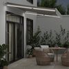 vidaXL Toldo retr&aacute;til manual com luzes LED 350x250 cm antracite/branco