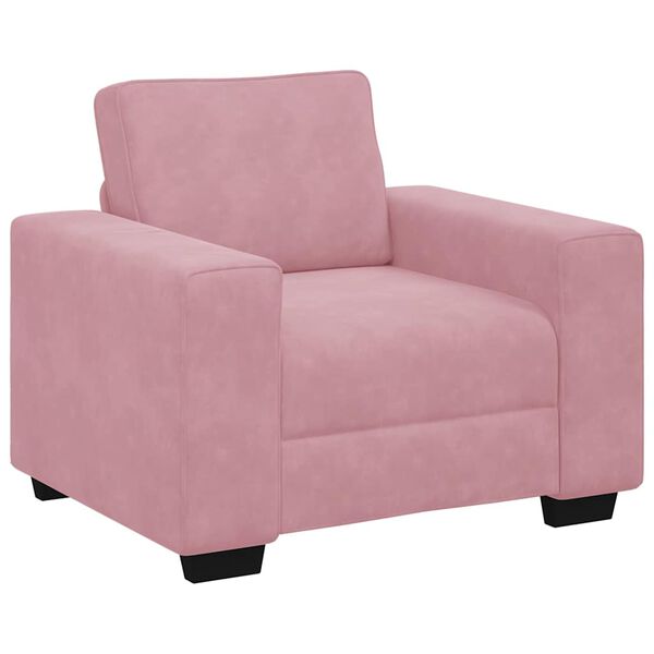 vidaXL Poltrona 100x77x82 cm veludo rosa