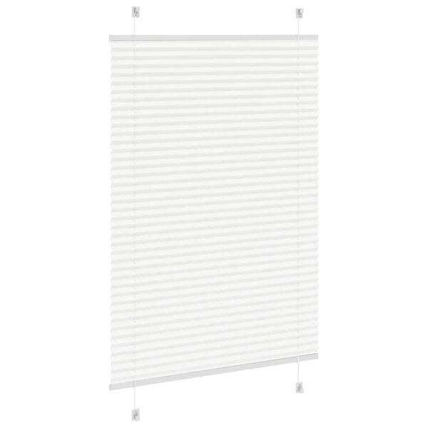 vidaXL Branco Plissada Cega 100x150cm Largura Tecido 99,4 cm Poli&eacute;ster