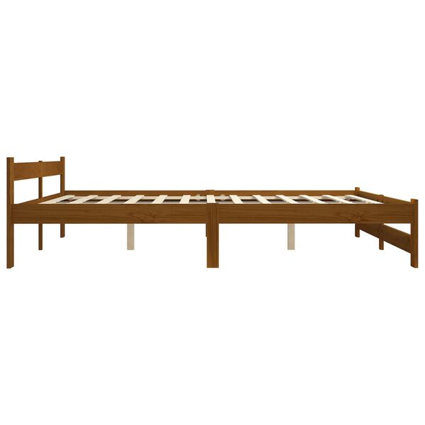 vidaXL Estrutura de cama 120x200 cm madeira pinho maci&ccedil;o castanho mel