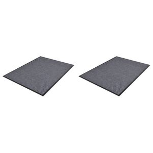 vidaXL Tapetes de porta PVC 2 pcs 90x60 cm cinzento