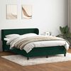 vidaXL Cama com molas/colch&atilde;o 160x220 cm veludo verde-escuro