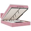 vidaXL Estrutura de cama otomana com colch&atilde;o 140x190 cm veludo rosa