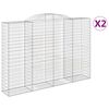 vidaXL Cestos gabi&atilde;o arqueados 2pcs 300x50x200/220cm ferro galvanizado