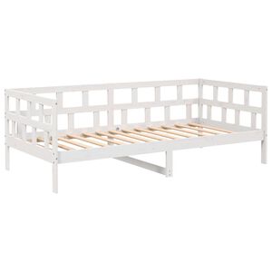 vidaXL Sof&aacute;-cama 90x190 cm madeira de pinho maci&ccedil;a branco