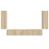 vidaXL Conjunto de Gabinete de Parede para TV 4 pcs Carvalho Sonoma