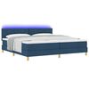 vidaXL Cama Box Spring LED com fitas LED Azul 200 x 200 cm tecido