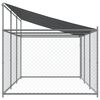 vidaXL Jaula para c&atilde;o com telhado/porta 6x2x2 m a&ccedil;o galvanizado cinza