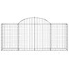 vidaXL Cestos gabião arqueados 3 pcs 200x30x80/100cm ferro galvanizado