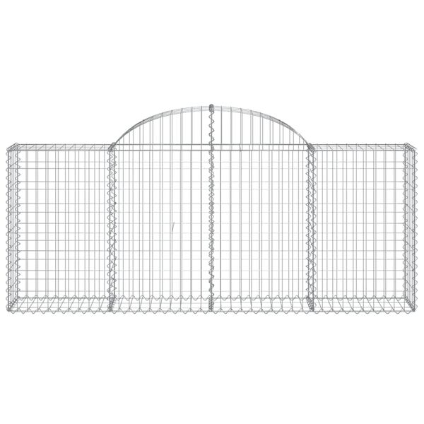 vidaXL Cestos gabião arqueados 3 pcs 200x30x80/100cm ferro galvanizado