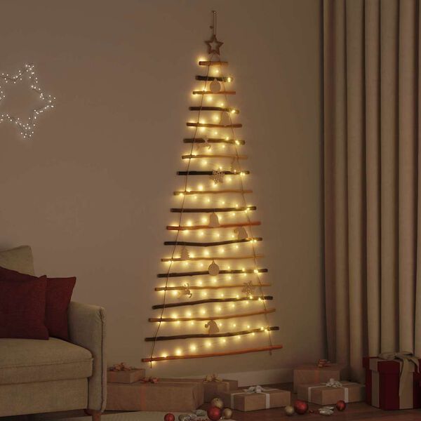 vidaXL &Aacute;rvore de Natal com 100 LEDs Natural 180 cm freixo maci&ccedil;o