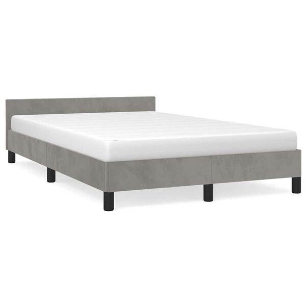 vidaXL Estrutura de cama sem colch&atilde;o 120x200 cm veludo cinzento-claro