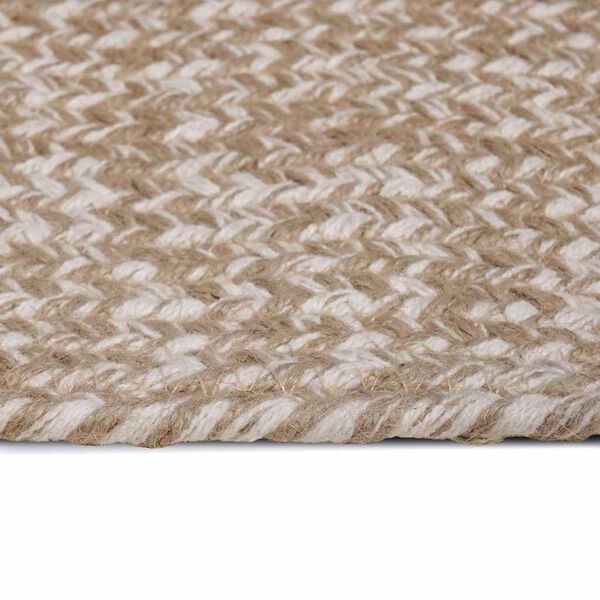 vidaXL Tapetes de &aacute;rea Quadrado Natural e Branco 160 x 160 cm Juta