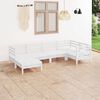 vidaXL 6 pcs conjunto lounge de jardim pinho maci&ccedil;o branco