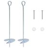 vidaXL &Acirc;ncora para Terra 2 pcs Prateado &Oslash;10 x 40 cm Metal Galvanizado