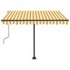 vidaXL Toldo retr&aacute;til manual independente 300x250 cm amarelo e branco
