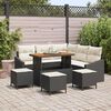 vidaXL Conjunto de Sof&aacute; de Jardim 9 pcs Preto Rattan Sint&eacute;tico