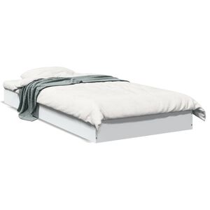 vidaXL Estrutura de cama 75x190 cm derivados de madeira branco