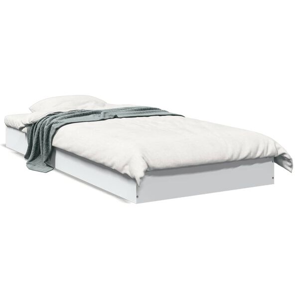 vidaXL Estrutura de cama 75x190 cm derivados de madeira branco