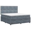 vidaXL Cama box spring com colch&atilde;o Cinzento-Escuro 160 x 200 cm Veludo