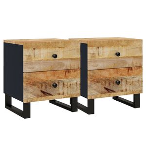 vidaXL Mesas de cabeceira 2 pcs 40x33x46 cm madeira mangueira maciça