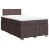 vidaXL Cama boxspring com colch&atilde;o 120x190 cm tecido castanho-escuro