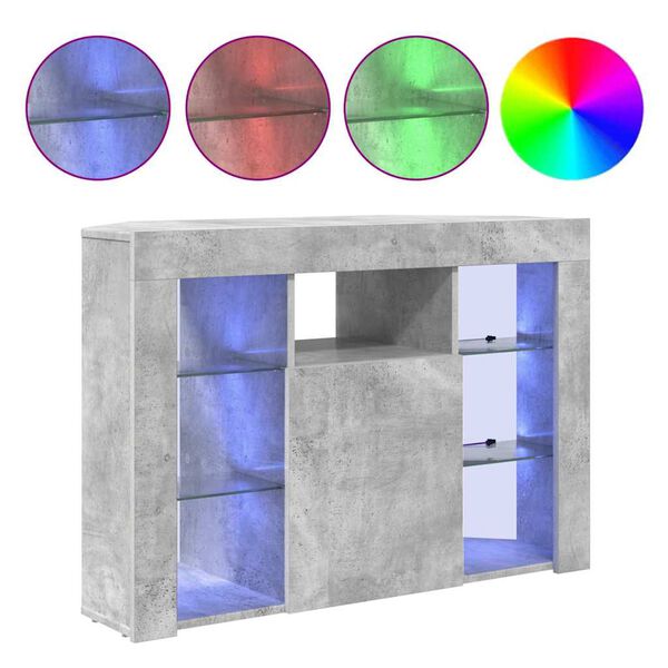 vidaXL Criado-mudo de LED para TV de Canto Cinzento 100x40x68cm