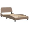 vidaXL Estrutura de cama Dover 100x200 cm couro artificial cappuccino