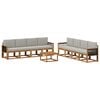 vidaXL Conjunto de Sof&aacute;s para Exterior 7 pcs Natural e Cinzento-Claro