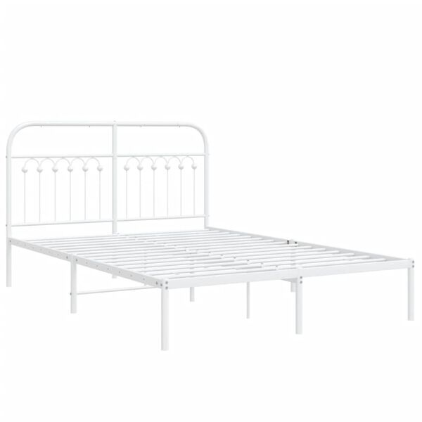 vidaXL Estrutura de cama com cabeceira 140x190 cm metal branco