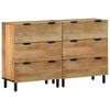 vidaXL Aparadores 2pcs 60x33x75cm madeira de mangueira maci&ccedil;a castanho